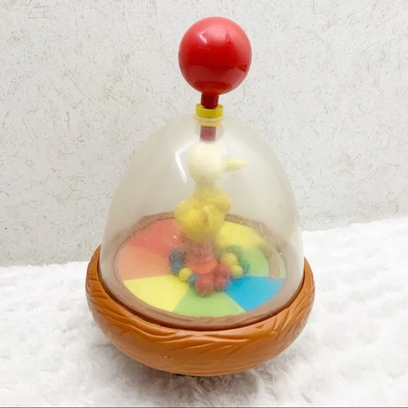 Vintage Big Bird Sesame Street illco spinning top toy retro spinner birds nest - Picture 3 of 8